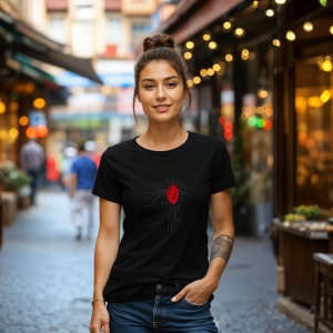 Tricou Inima integrata ca un procesor Negru, Copii | Dama | Barbat - Img 13