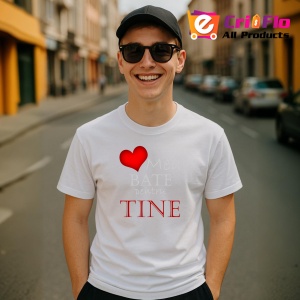 Tricou Inima Mea Bate Pentru Tine, din bumbac 100%, tricou alb, Dama | Barbat - Img 4