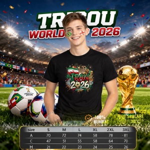 Tricou Iran World Cup 2026 Fifa, din bumbac 100%, tricou negru, Copii | Dama | Barbat - Img 6