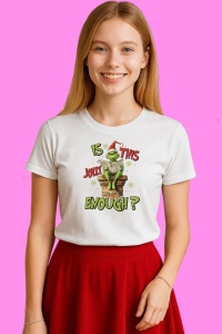 Tricou Is This Jolly Enough Grinch Chimney, din bumbac 100%, tricou alb, Copii | Dama | Barbat - Img 3