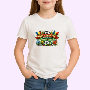 Tricou Iubesc Echipa Mea Suporteri Stadion V1, din bumbac 100% , tricou alb pentru Copii | Dama | Barbat - Img 2
