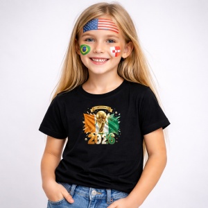 Tricou Ivory Coast World Cup 2026 Fifa, din bumbac 100%, tricou negru, Copii | Dama | Barbat