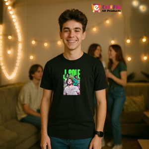 Tricou J. Cole - Neon Theme, muzica Hip-Hop / Pop / Rock, Dama | Barbat | Copii, Culoare Negru - Img 8