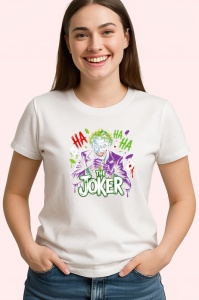 Tricou joker privire sinistra ha ha verde, Copii | Dama | Barbat - Img 4