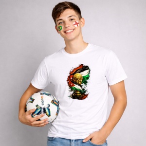 Tricou Jordania Jordan World Cup Fifa 2026, din bumbac 100%, tricou alb, Copii | Dama | Barbat - Img 2