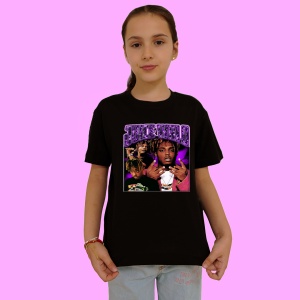 Tricou Juice WRLD - Purple Pose, muzica Pop / Country (ini?ial), Dama | Barbat | Copii, Culoare Negru - Img 2