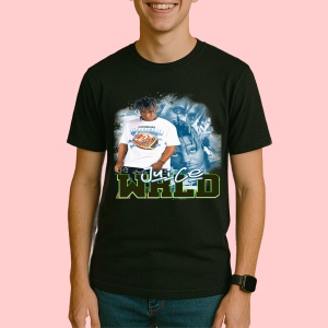 Tricou Juice WRLD - White Style, muzica Hip-Hop / Rap (Will Smith), Dama | Barbat | Copii, Culoare Negru - Img 3