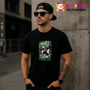 Tricou Jungle Gym Gorila Forta, Copii | Dama | Barbat, culoare negru - Img 6