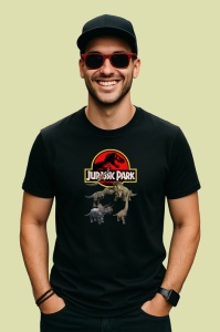 Tricou Jurassic Park dinozauri animati intr un parc tematic cu peripetii, Copii | Dama | Barbat , tricou negru - Img 4