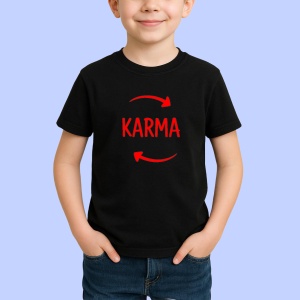 Tricou Karma Se introace Garantat Negru, Copii | Dama | Barbat