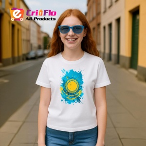 Tricou Kazakhstan Steag Splash Art, Copii | Dama | Barbat - Img 10