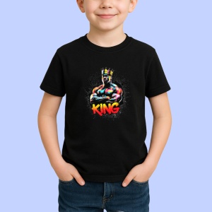 Tricou King Of The Gym Muschi Coroana, Copii | Dama | Barbat, culoare negru - Img 3