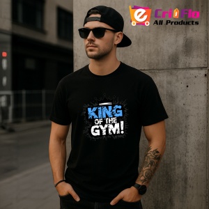 Tricou King Of The Gym Text Albastru, Copii | Dama | Barbat, culoare negru - Img 7