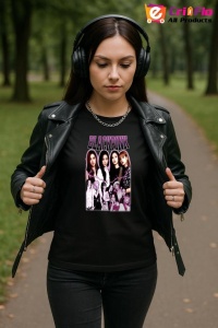 Tricou KPOP dama cu trupa formatia BLACK PINK , music Coreean 148 - Img 5
