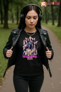 Tricou KPOP dama cu trupa formatia BLACKPINK LISA 6 , music Coreean 173 - Img 6