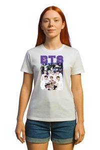 Tricou KPOP dama cu trupa formatia BTS 11 , music Coreean 178 - Img 2
