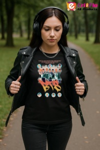 Tricou KPOP dama cu trupa formatia BTS 2 , music Coreean 179 - Img 5