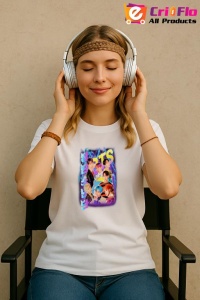 Tricou KPOP dama cu trupa formatia BTS , music Coreean 175