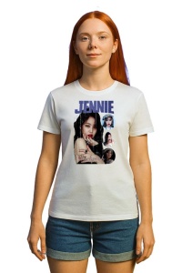 Tricou KPOP dama cu trupa formatia JENNIE BLACK PINK , music Coreean 225 - Img 3