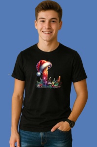 Tricou L Litere Alfabet Craciun Impodobite Cu Decoratiuni, din bumbac 100% Copii | Dama | Barbat - Img 2