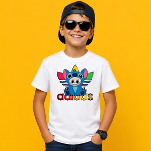 Tricou La Bubu Stitch In Costum Ursulet Logo Colorat Urban Street Fashion, din bumbac 100% Copii | Dama | Barbat
