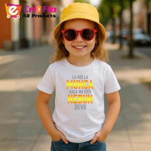 Tricou La Noi La Munca Daca Nu Esti Nebun Devii Galben V3, din bumbac 100% , tricou alb pentru Copii | Dama | Barbat - Img 5