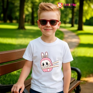 Tricou Labubu baie roz, Unisex Dama si Barbat | Copii - Img 5