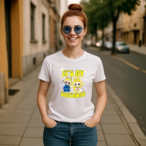 Tricou Labubu birthday yellow, Unisex Dama si Barbat | Copii - Img 8
