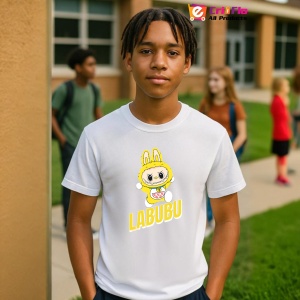 Tricou Labubu galben simplu, Unisex Dama si Barbat | Copii - Img 10