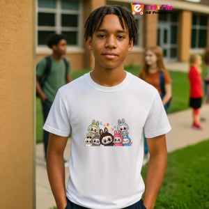 Tricou Labubu gasca completa, Unisex Dama si Barbat | Copii - Img 10