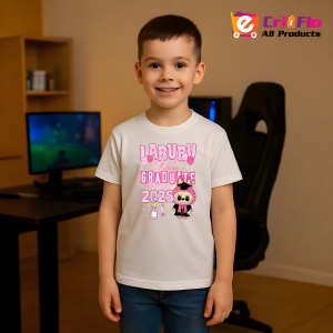 Tricou Labubu graduata roz, Unisex Dama si Barbat | Copii - Img 4