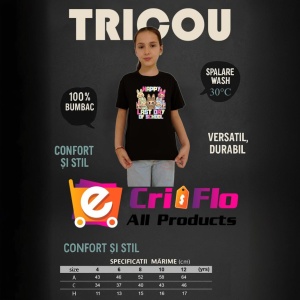 Tricou Labubu last day school, Unisex Dama si Barbat | Copii, Culoare Negru - Img 12