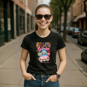 Tricou Labubu masina fete, Unisex Dama si Barbat | Copii, Culoare Negru - Img 5