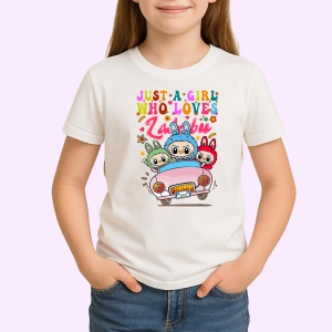 Tricou Labubu masina fete, Unisex Dama si Barbat | Copii