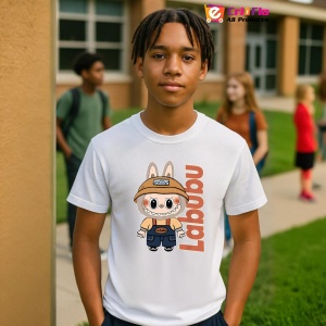 Tricou Labubu palarie portocalie, Unisex Dama si Barbat | Copii - Img 10
