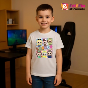 Tricou Labubu patrat culori, Unisex Dama si Barbat | Copii - Img 4