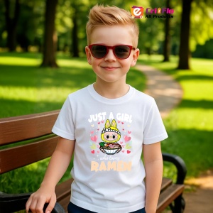 Tricou Labubu ramen roz, Unisex Dama si Barbat | Copii - Img 5