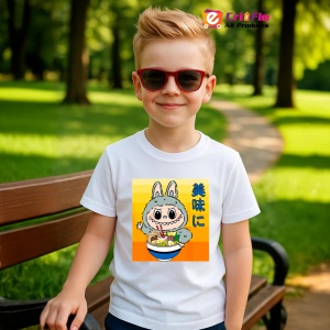 Tricou Labubu ramen, Unisex Dama si Barbat | Copii - Img 5