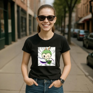 Tricou Labubu zoro, Unisex Dama si Barbat | Copii, Culoare Negru - Img 5