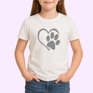 Tricou Labuta De Caine In Forma De Inima Negru, din bumbac 100% , tricou alb pentru Copii | Dama | Barbat