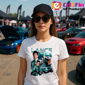 Tricou Lance Stroll Poster Colaj Echipa Aston Martin Formula 1, Copii | Dama | Barbat