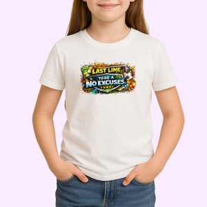 Tricou Last Line To Be A No Excuses Fotbal, din bumbac 100% , tricou alb pentru Copii | Dama | Barbat - Img 2