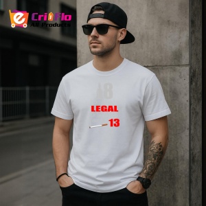 Tricou Legal La 18 Funny, din bumbac 100%, tricou alb, Dama | Barbat - Img 3