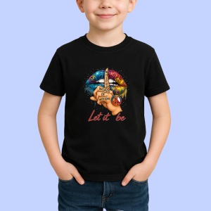 Tricou Let it be 2 Negru, Copii | Dama | Barbat
