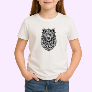 Tricou Leu Liniare Alb Negru, Copii | Dama | Barbat - Img 3