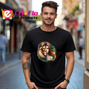 Tricou Leu si femeie cu par verde si portocaliu mesaj stronger than the storm Copii | Dama | Barbat Barbat - Img 18
