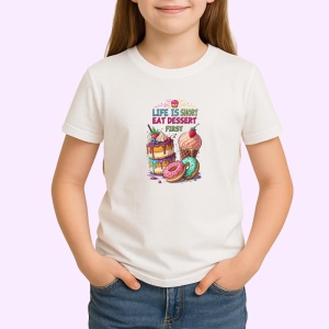 Tricou Life Is Short Eat Dessert First, Copii | Dama | Barbat - Img 3