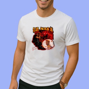 Tricou Lil Nas X - Red Theme, muzica POP, Dama | Barbat | Copii