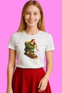 Tricou Lirili Larila Imbodobit Cu Decoratiuni De Craciun, din bumbac 100%, tricou alb, Copii | Dama | Barbat - Img 1