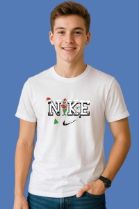 Tricou Logo Grinch Merry Christmas Best Graphic Design, din bumbac 100%, tricou alb, Copii | Dama | Barbat - Img 2
